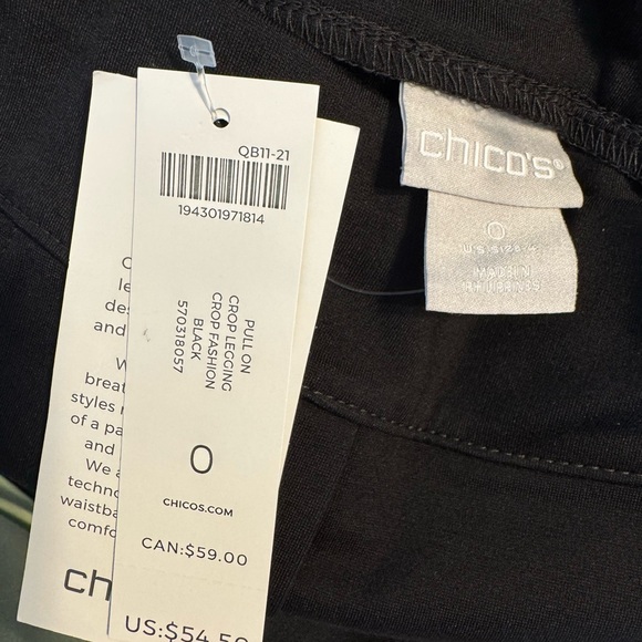 NWT Chico's Elegant Black Tailored Crop Leggings   SIZE: 4   #8 - Picture 8 of 12
